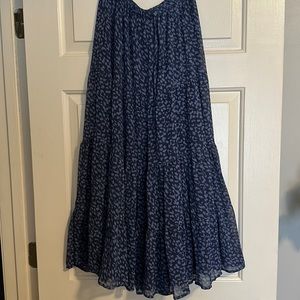 Navy Leopard Maxi Skirt